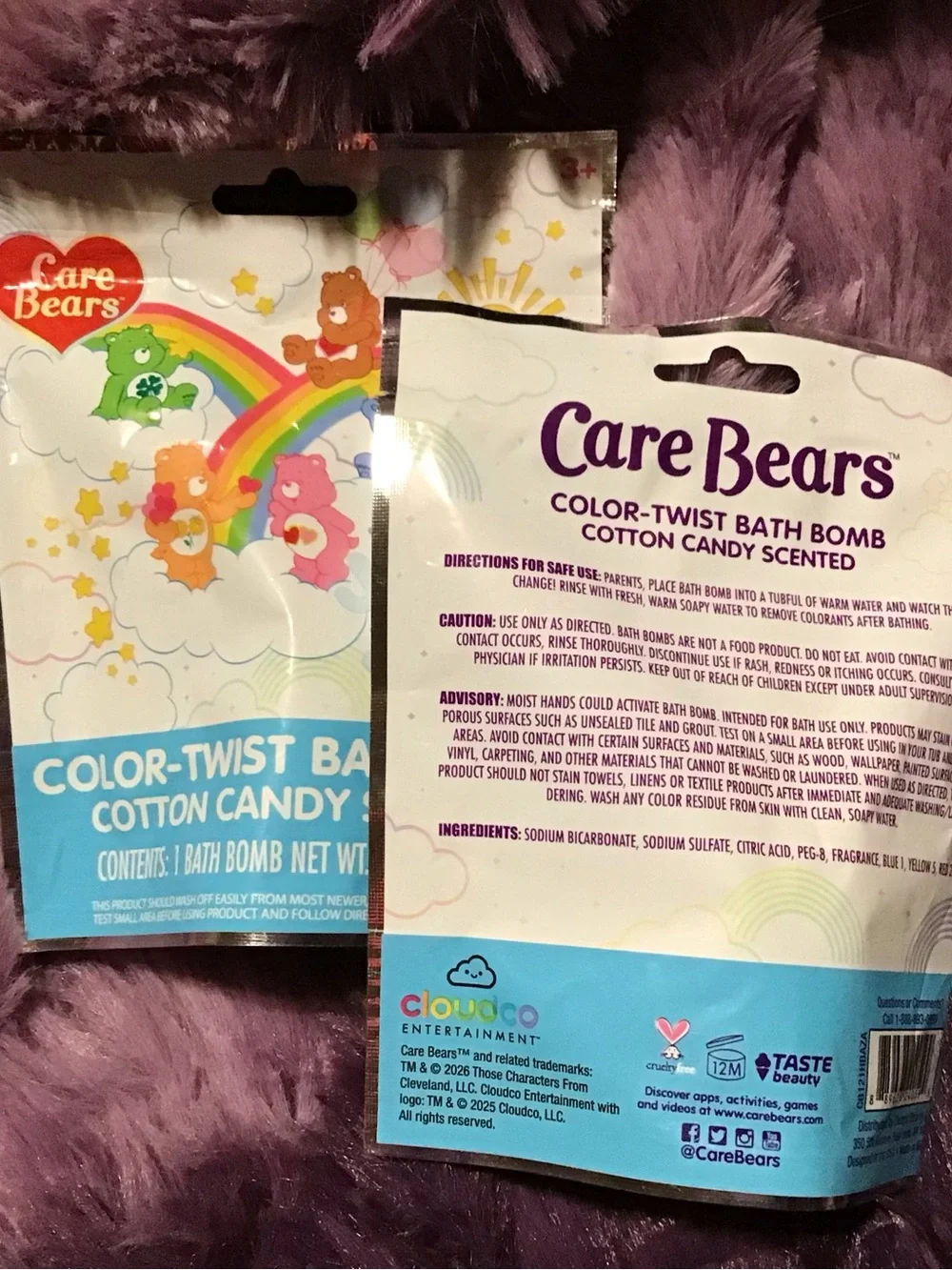 Care Bears Color-Twist Cotton Candy Bath Bombs - Pink & Light Blue